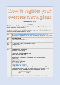 How to guide for registering your travel plans