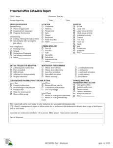 15-16 Ch. 6 Preschool Office Behavioral Report