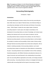Accounting Historiography