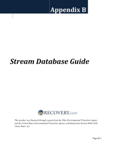 Appendix B – Stream Database Guide