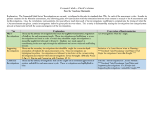 6 th Grade Connected Math Assessment Cycle #1