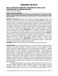 multi detector computed tomography (mdct) as a teaching aid of