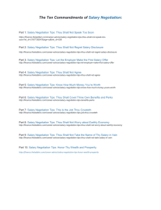 The 10 Commandments of Salary Negotiation