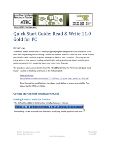 Getting Started with Read&Write Gold