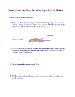 Kinematics Worksheet (Part 2)