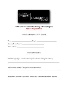 Ethical Leadership Fellow Costs