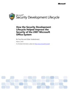 How the Security Development Lifecycle Helped