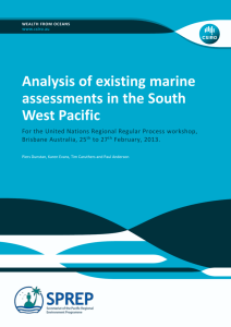 Analysis of existing marine assessments in the South West Pacific