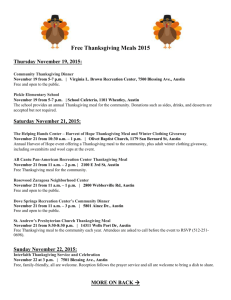Thanksgiving Community Meals 2015