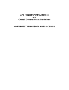 Arts Project Grant and General Guidelines