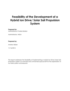 Recommendation Report Ion Drives and Solar Sails