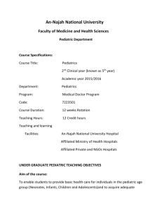 Pediatrics (5th year) - Faculty of Medicine and Health Sciences