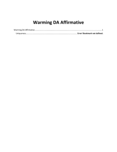 Warming DA Affirmative - Open Evidence Archive