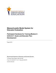 MA Model System Training Module 4 Handout Packet: S.M.A.R.T.