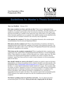 Guidelines for Masters Thesis Examiners