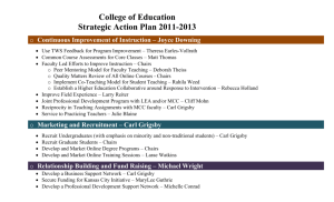 Revised College of Education Strategic Action Plan 28 Sep 2011