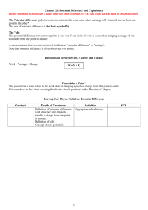 Potential Difference and Capacitance