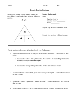 Density Practice Problems