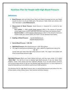 Nutrition Plan for High Blood Pressure