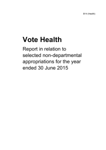 Vote Health Report in relation to selected non