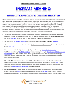 A Wholistic Approach to Christian Education