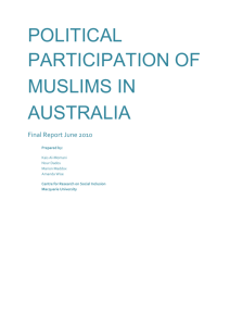 Political Participation of Muslims in Australia