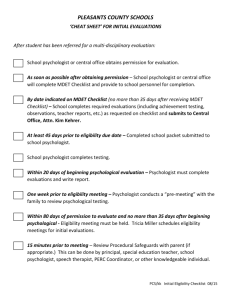 Checklist for Initial Evaluations NEW 08/15