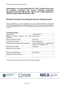 Mullaghglass Landfill PPC Permit Decision Document