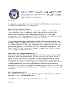 Headmaster Update 10/19/15 - Archway Classical Academy