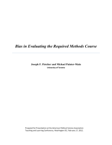 Bias in Evaluating the Required Methods Course
