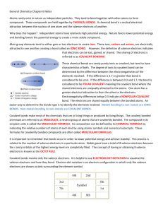 General Chemistry Chapter 6 Notes Atoms rarely exist in nature as