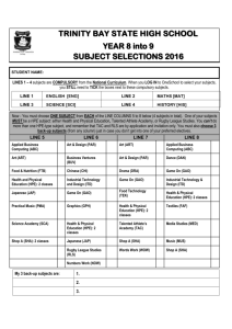 Year 9 - 2016 Subject Selections