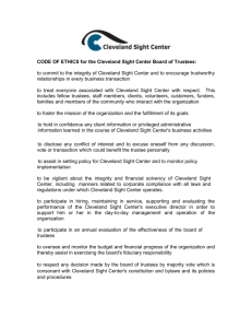 CODE OF ETHICS For the Cleveland Sight Center Board of Trustees: