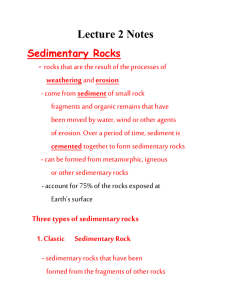 Lecture 2 Notes Sedimentary Rocks