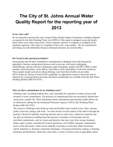 to the Annual 2013 Water Quality Report