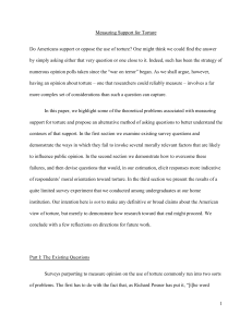 Measuring Support for Torture Do Americans support or oppose the