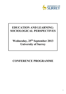 Conference Programme - University of Surrey