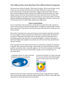 Three Different Ways Atoms Bond Mean Three Different Kinds of