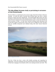 The Isle of Bute Surname study as pertaining to surnames of Clan