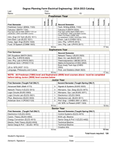 Electrical Engineering Degree Planning form