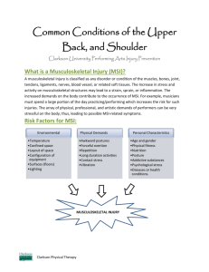 Neck and shoulder conditions common among musicians