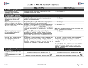 ACS EI-to-ACE AE Feature Comparison