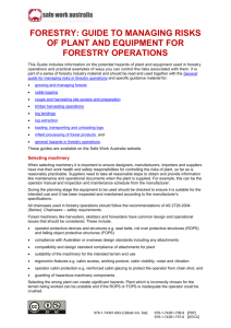 Guide to managing risks of plant and equipment for forestry operations