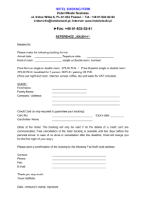 HOTEL BOOKING FORM