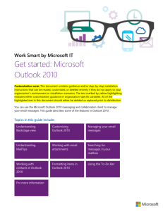 Work Smart: Microsoft Outlook 2010
