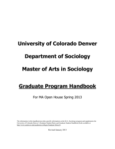 Graduate Program Handbook - University of Colorado Denver