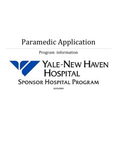 Introduction to the paramedic program application
