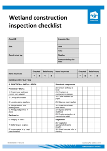 Wetland construction inspection checklist