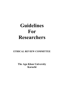 ETHICS REVIEW COMMITTEE