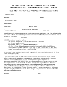 trip liability form - Archdiocese of Kingston